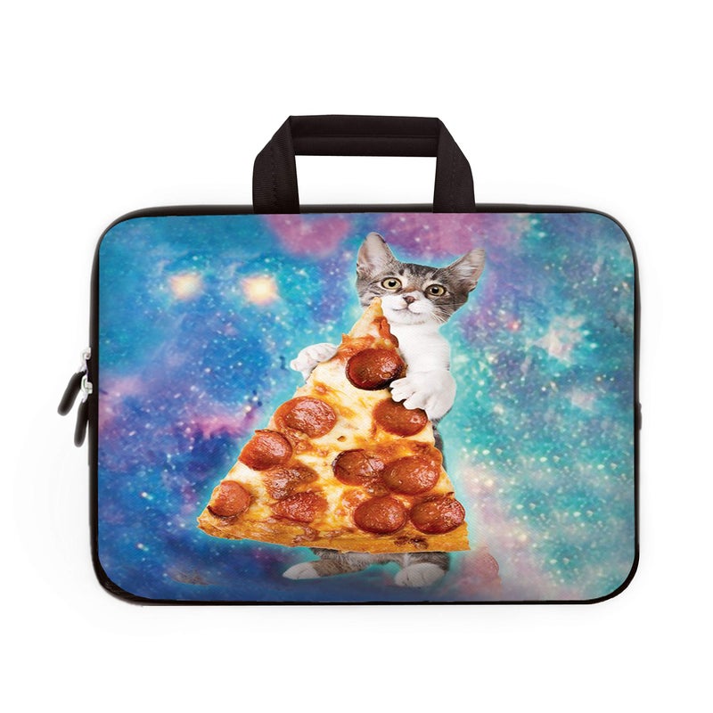 Baocool 11" 11.6" 12" 12.1" 12.5" inch Laptop Carrying Bag Chromebook Case Notebook Ultrabook Bag Tablet Cover Neoprene Fit Samsung Google Acer HP DELL Lenovo Asus (11 11.6 12.1 12.2 inch, Cat & Pizza) - Image 1